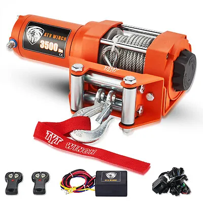 12V 3500LBS Electric Winch Towing Trailer Steel Cable Off Road W/wireless Remote • $109.99