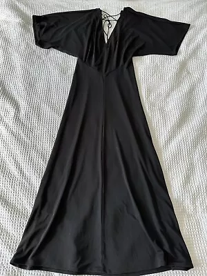 Womens H&M Black Long Maxi Dress Sleeveless Size 8 V Neck • $10