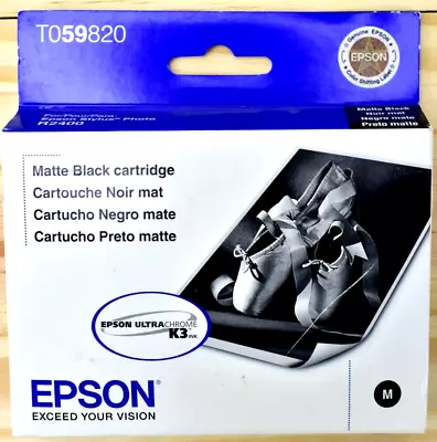 New Genuine Epson T059820 Matte Black Ink Cartridge Stylus Photo R2400 • $7.49