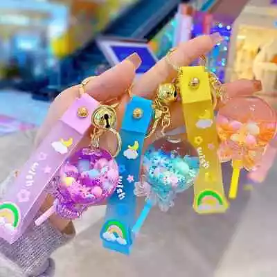 Liquid Keychain Fidget Toys Cute Kawaii Lollipop Bag Charms Candy Theme • $4.49