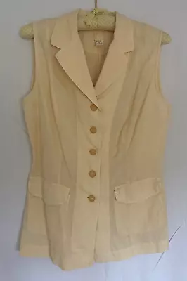 120% Lino Linen Sleevless Jacket/Waistcoat UK Size 12 • £25