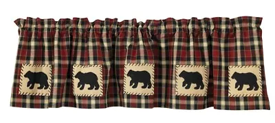 Concord Bear Patch Lined Cotton Cabin Window Valance 60 X 14 Home Decor • $39