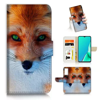 $13.99 • Buy ( For Oppo A57 / A57S ) Wallet Flip Case Cover AJ23525 Cute Fox