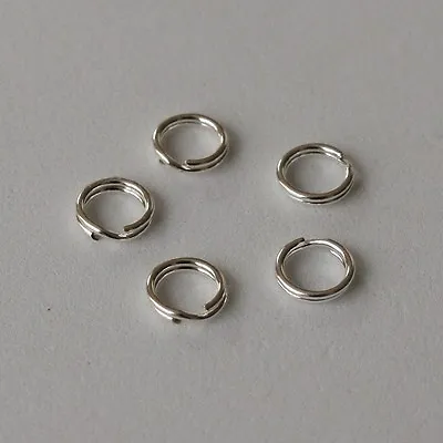5 Strong Solid Sterling 925 Silver 6mm Split Jump Rings ADD CHARM TO BRACELET • £3.99