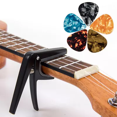 $15.39 • Buy Kmise Ukulele Capo Ukelele Clamp Key Uke Trigger W/ 5 Picks
