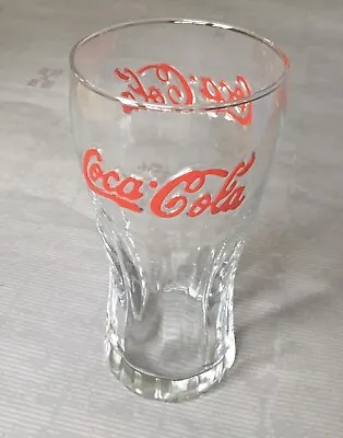 Vintage Coca-Cola Glass Embossed Raised Red Lettering 6” High Collectable • £4.50