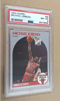 Michael Jordan 1990 Hoops #65 Chicago Bulls PSA 8 NM-MT • $13.99