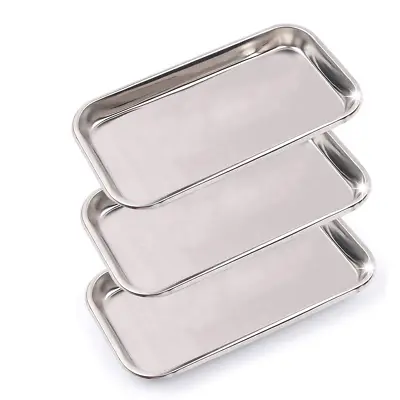 3 Pack Professional Medical Surgical Stainless Steel Dental Procedure Tray Thick • $15.57