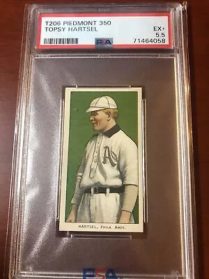 1909-11 T206 Piedmont Topsy Hartsel PSA 5.5 EX+ • $699.99