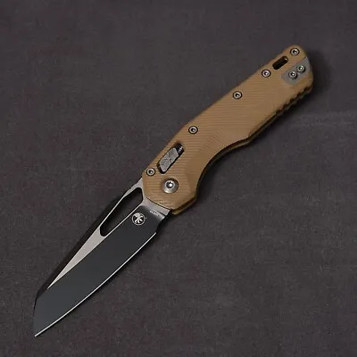 Microtech Manual MSI RAM-LOK Tan G10 - Plain Edge Black Blade / M390MK • $279.99