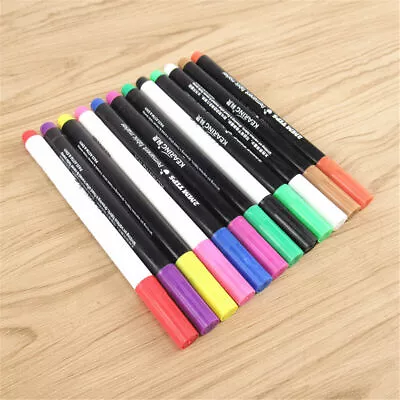 T-Shirt Permanent Fabric Paint Marker Pen Textile Clothes Shoes DIY 13 Colors • £3.59