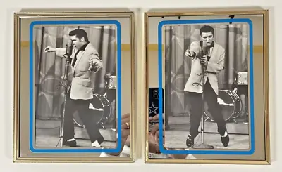 Elvis Presley Black And White Photos With Blue Trim Gold Tone Frames • $25.99
