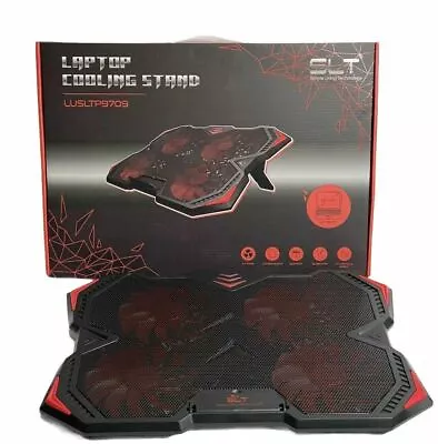 Laptop Cooling Fan Stand With 4 Fans USB Plug & Play Adjustable Angles Black New • $19.86