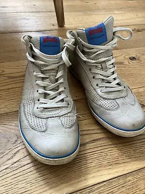 Pair Of Camper White Leather High Tops Mens Size 8 / 42 • £4.99