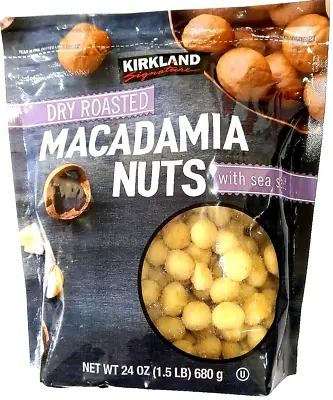 Kirkland Signature Dry Roasted Macadamia Nuts With Sea Salt 24 Oz EXP 09/2024 • $32