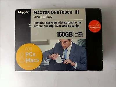 Maxtor OneTouch 3 Mini 160GB USB 2.0 Portable External Hard Drive STM901603OTDBE • £19.99