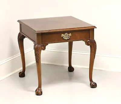 BAKER Burl Walnut Banded Chippendale Ball In Claw Side Table • $595