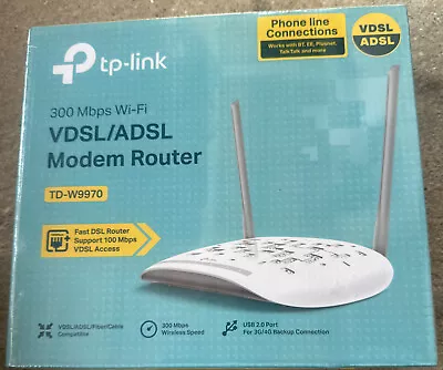 BNIB Sealed TP-Link TD-W9970 300mbps Wireless VDSL Modem Router • £20