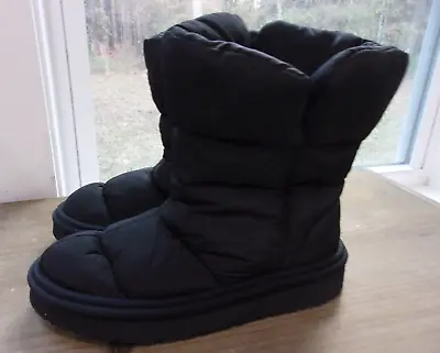 ZARA Womens Black Quilted Puffer Ankle Boots Size 7 1/2 38 EU NEW • $29