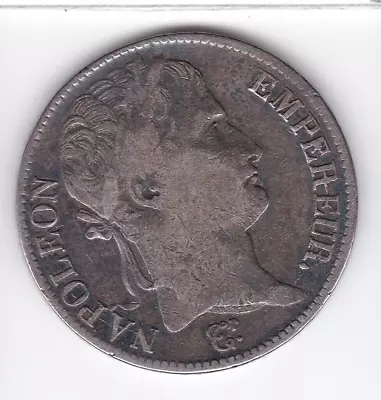 1813 Q France 5 Francs HUGE SILVER Coin NAPOLEON EMPEROR BUST TYPE RARE MINTMARK • $195
