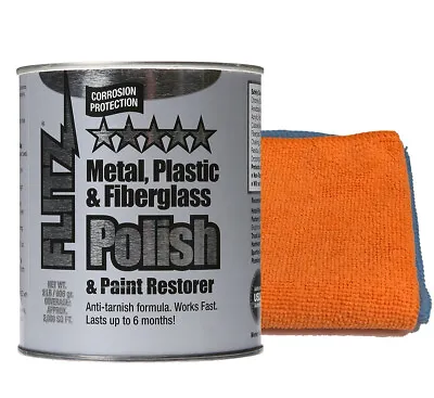 Flitz Metal Polish Paste 2 Lb Can Aluminum Plastic & Fiberglass + 2 XL Cloths • $49.95