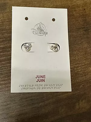 Disney Parks Mickey Mouse Crystal Birthstone Earrings - June • $20