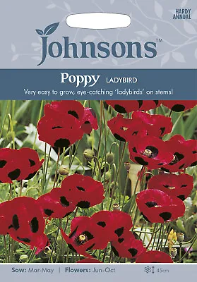 Johnsons Flower Seed Poppy Ladybird Seeds • £2.76