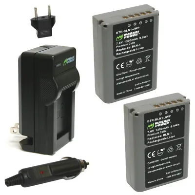 $21.99 • Buy Wasabi Power Battery (2-Pack) And Charger For Olympus BLN-1, BCN-1