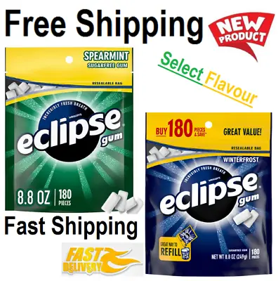 Eclipse Spearmint Sugar Free Chewing Gum Value Pack - 180 Ct Bag.Select Flavour • $12.10