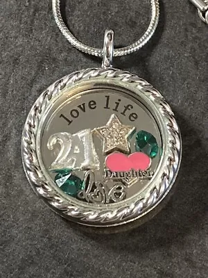 May 21st Birthday Gift Daughter Memory Locket Necklace Charms + Birthstone • £8.95