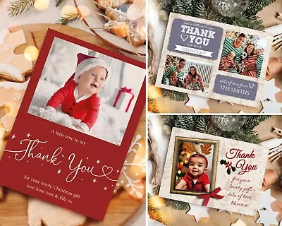 £1.99 • Buy Personalised Christmas Thank You Cards Photo + Envelopes  (H6)