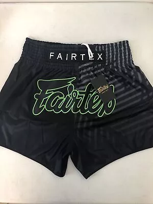 New Arrival FAIRTEX Shorts Boxing Muay Thai MMA Fight BS1924 Racer Black Trunks • $54.99