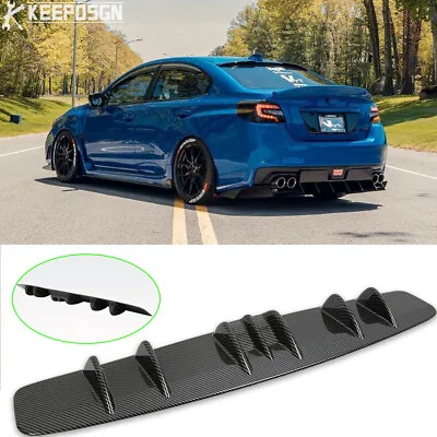 For 2015-2021 SUBARU WRX / STI Carbon Fiber Rear Lip Bumper Diffuser Fin 7 Wing • $49.03