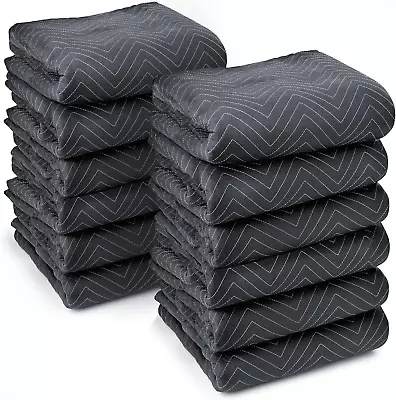 12 Moving & Packing Blankets - Ultra Thick Pro - 72  X 40  - Professional Quilte • $39.30