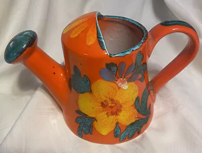 Vintage Italian Pottery Hand Painted Ceramic 5” Vase / Watering Can • $25