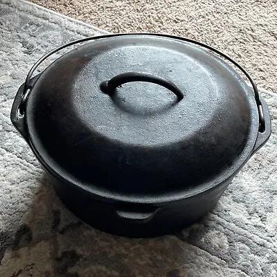 Vintage Lodge #8DO 10-1/2  Cast Iron Dutch Oven USA • $38