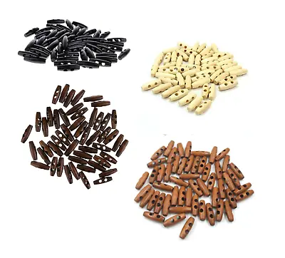 £2.49 • Buy Wooden Toggle Duffle Buttons 2 Holes Sewing Knitwear Coat Craft 30mm