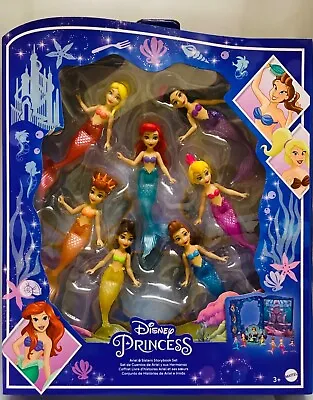 Disney Princess The Little Mermaid Ariel And Sisters 7 Pack Mermaid Dolls Toys • $44.95