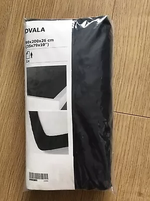 Ikea Dvala Dark Blue Fitted Cotton Single Sheet 90 X 200 X 26 Cm • £15