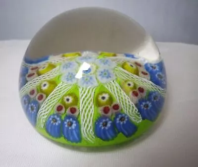 £24.99 • Buy Vintage Scottish Strathearn Millefiori Glass Paperweight With Lime Green Base