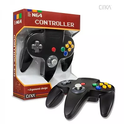 N64 Controller (Black) - CirKa Brand New Retail Pack NEW • $14.99