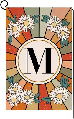 Monogram Letter M Garden Flag Summer Daisy 12X18 Vertical Double Sided Spring Fl • $10.58