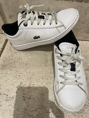 Lacoste Kids Boys White Shoes Sneaker Size UK 1 US 2 EUC • $19