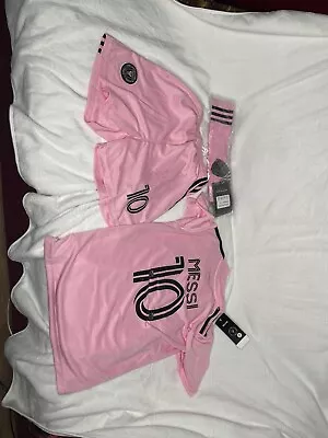 Inter Miami Jersey With Shorts Set Pink For Kids Messi • $40