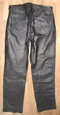 Strong: Men's Leather Jeans/Leather Pants IN Black Size 50 Approx. W34-35   / • $44.18