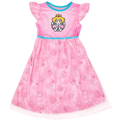 Super Mario Bros. Princess Peach Girl's Gown Pajamas Pink • $26.98