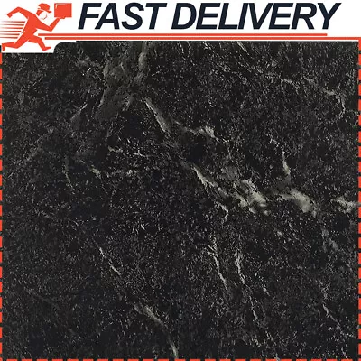 Vinyl Floor Tiles 12  X 12  Peel & Stick (20-Pack) Marble Black With White Vein • $17.05