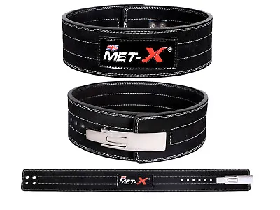 £29.99 • Buy Weight Power Lifting Leather Lever Pro Belt Gym Training Powerlifting Met-X New 