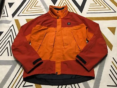 Men's Haglofs Waterproof Shell Mountain Outdoor Orange Jacket Size L • £64