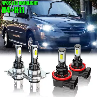 For Mazda 2 2011 2012 2013 2014 6000K LED Headlight Hi/Lo Fog Light Bulbs Combo • $27.99